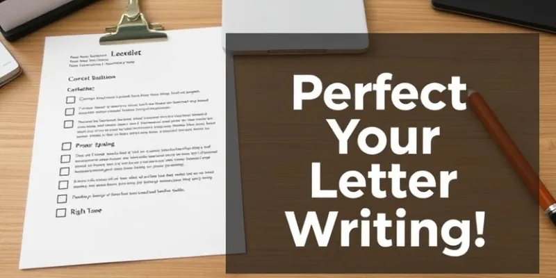 Image of a well-formatted letter with a checklist showing key points for proper letter writing.