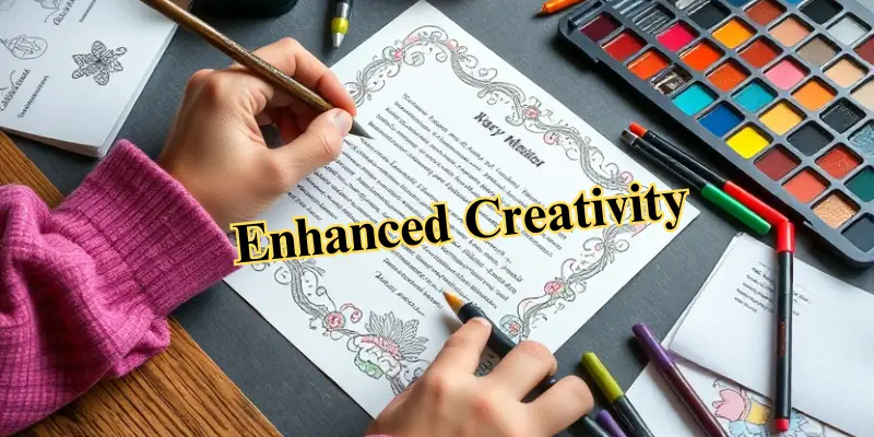 Someone adding decorative borders and doodles to a letter, symbolizing creativity. Someone adding decorative borders and doodles to a letter, symbolizing creativity.