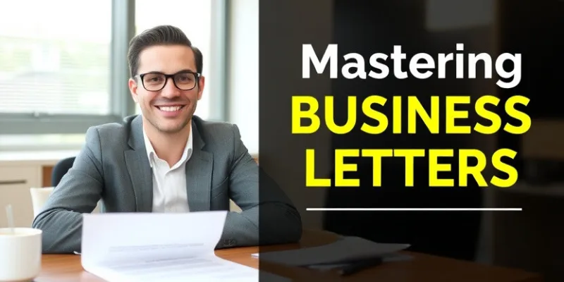 A professional smiling after successfully completing a business letter.