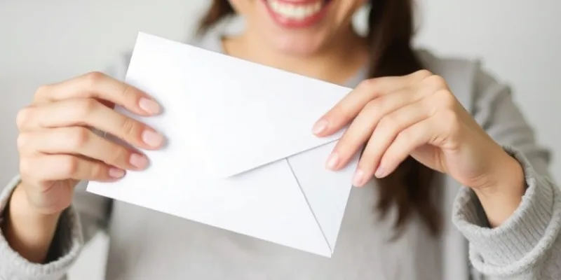 Person sealing an envelope