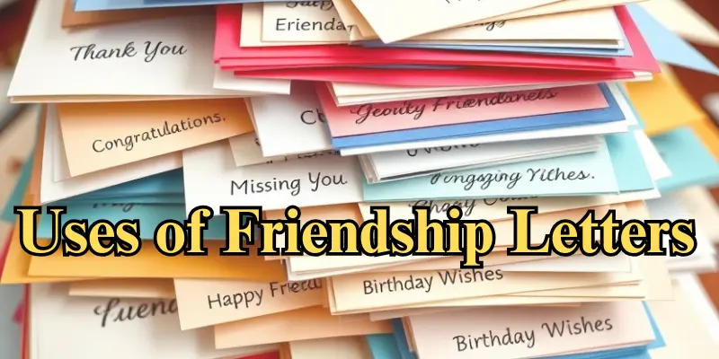 Friendship letters for various occasions stacked together.