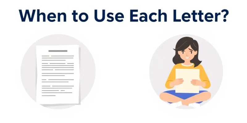 Scenarios showing when to use formal and informal letters