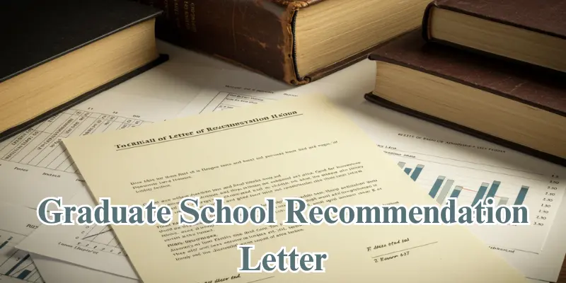 graduate school recommendation letter A graduate school recommendation letter placed beside academic books, a thesis, and research papers.