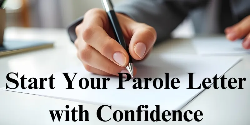 introduction image parole letter Introduction image for writing a parole letter – a person writing with a pen on paper, emphasizing professionalism and care.