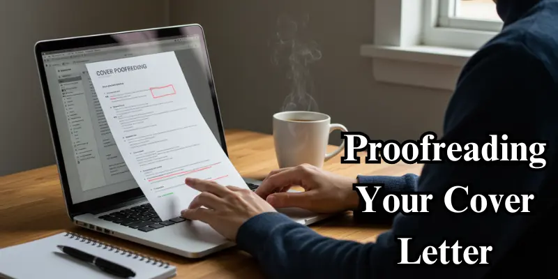 proofreading cover letter Proofreading a cover letter on a laptop to ensure accuracy.