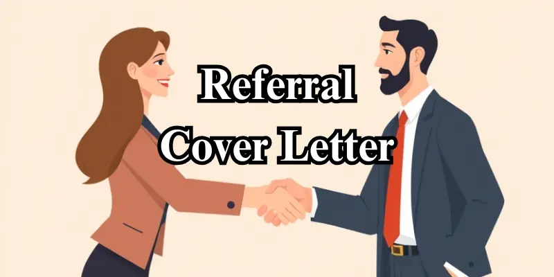 referral cover letter Two professionals shaking hands, symbolizing a referral for a job opportunity.