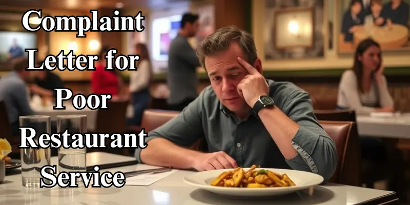 restaurant diner complaint scene Frustrated diner at a restaurant with unappetizing food and inattentive staff.