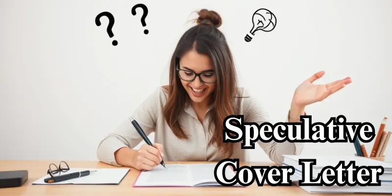 speculative cover letter Job seeker writing a speculative cover letter, showing initiative to reach out to a company without a job posting.