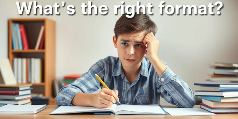 A young student looks frustrated while trying to write a letter, with a blank page in front of them.