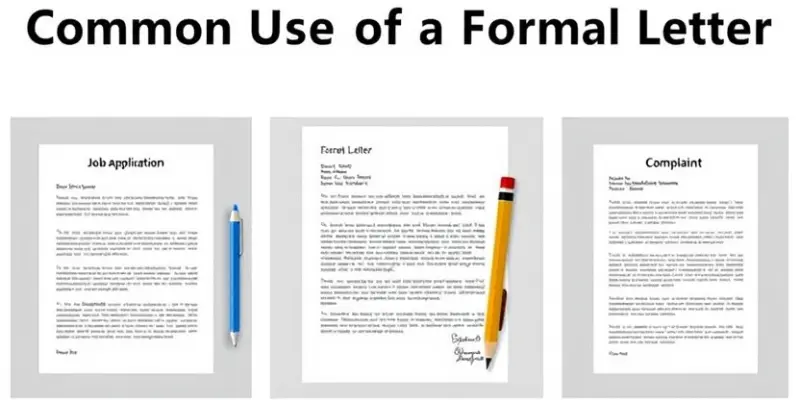 Examples of common uses for formal letters: job applications, business correspondence, and complaints.